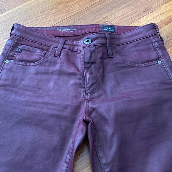 Ag Adriano Goldschmied Women’s Burgundy Skinny Jeans Size 26R - Picture 3 of 8